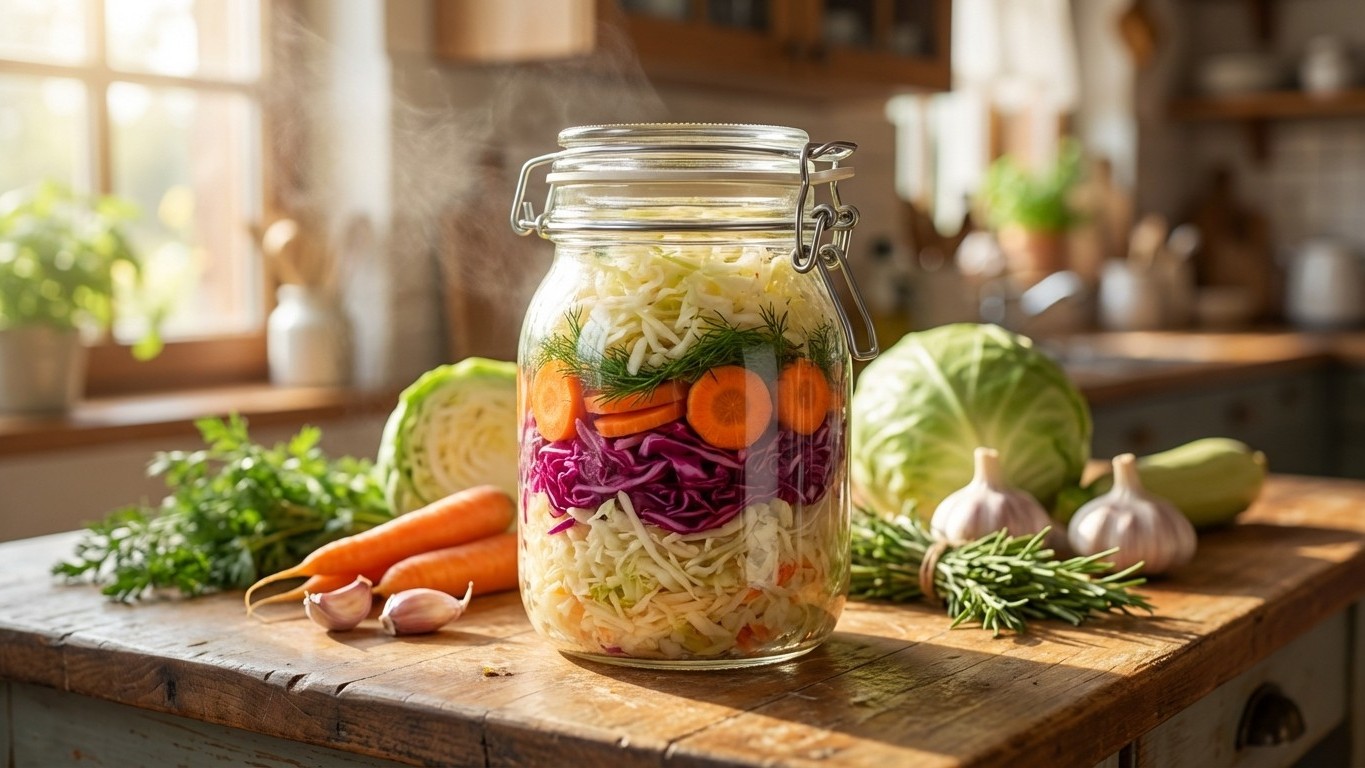 How a Simple Jar of Homemade Ferments Ended My Bloating for Good