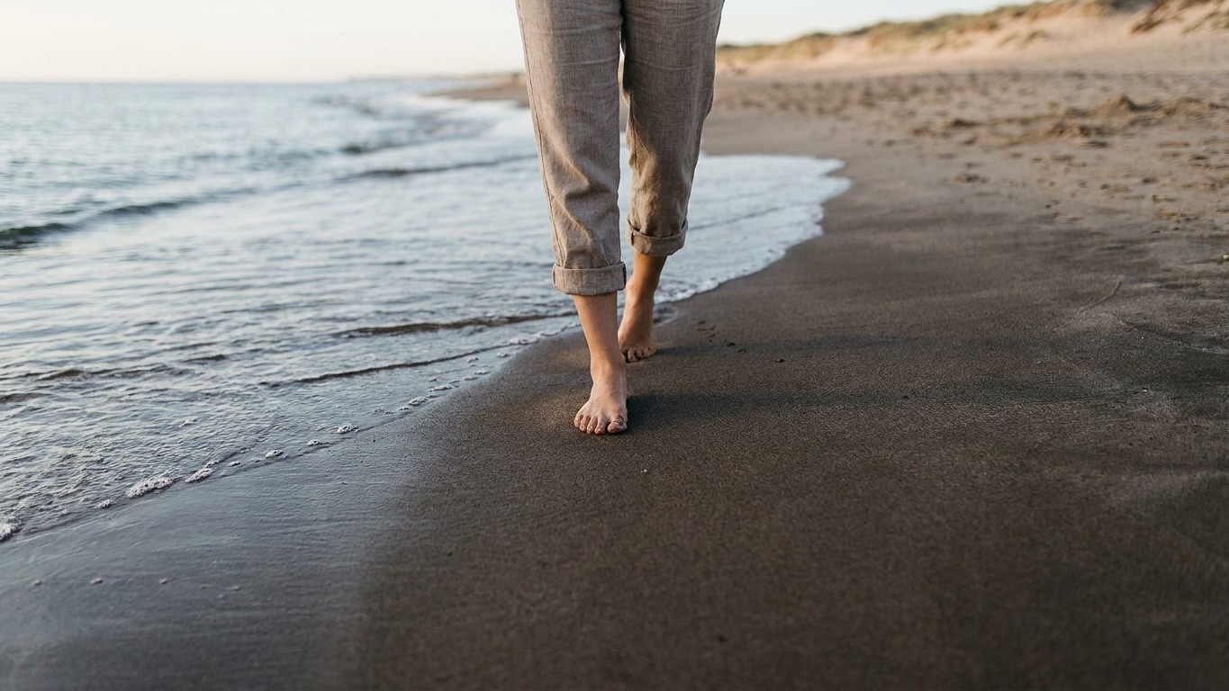 I walked on dry sand every morning thinking it was gentler than pavement: when my calves started burning after a week, I u...