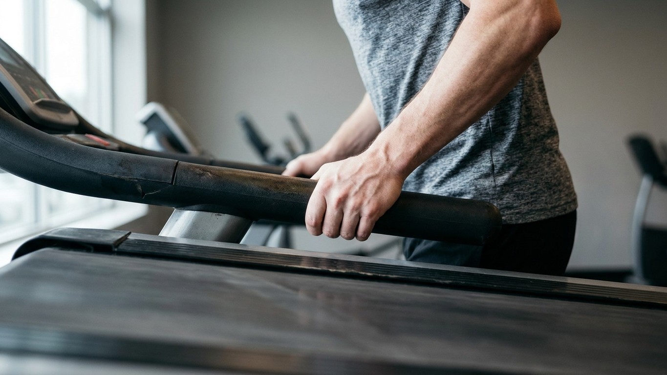 We all keep gripping the treadmill handrails to feel steady: this one-second reflex quietly cancels out half the workout