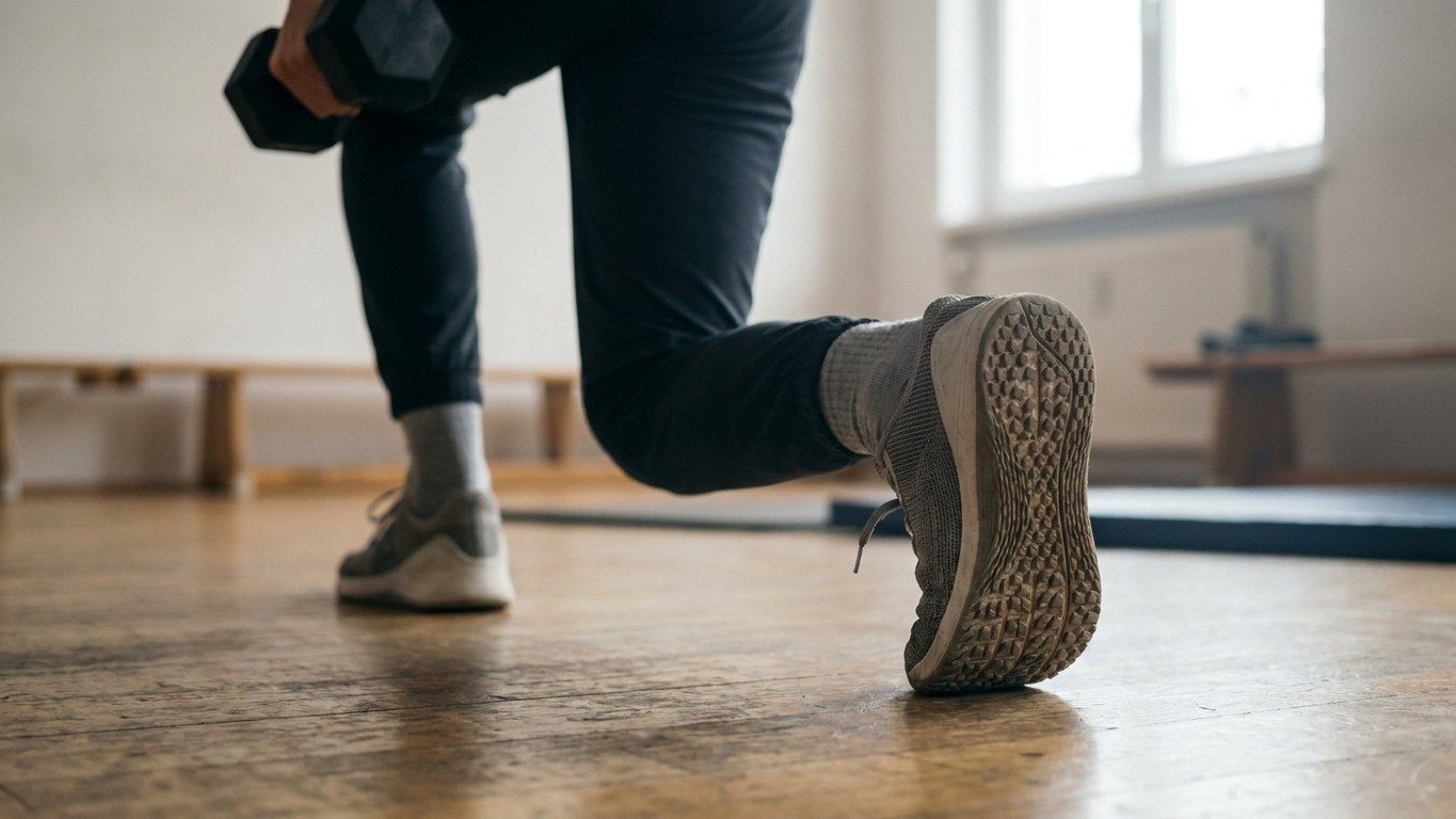 I did my dumbbell lunges in smooth-soled trainers just because they looked sharp: the day my back foot slid mid-rep, I und...