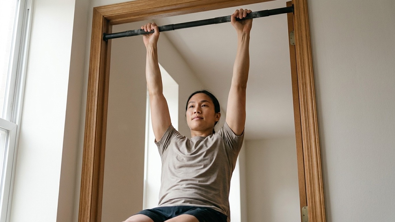 I hung from my doorway bar for 30 seconds every evening just to loosen my back: the night I couldn't hold it, I understood...