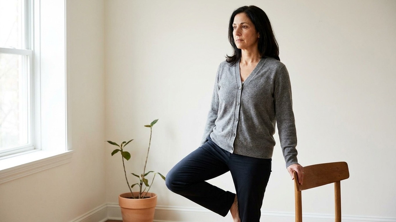 I timed myself standing on one leg just to prove a point: at 54 I never reached ten seconds and I understood what no check...